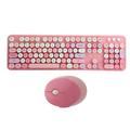 Heayzoki Wireless Keyboard Mouse Combo,Home Office Desktop Cute Keyboard,2.4G USB Wireless Keyboard Mouse Combo for PC Desktops Computer, Laptops,Windows(Pink Mixed Color)