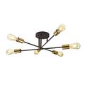 Design Ceiling Spotlight arms Adjustable lamp Black Vintage lamp Brass Searchlight 8046-6BK