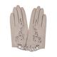 FIORETTO Women Sexy Driving Leather Gloves Unlined Touchscreen Lace Embroidery Italian Nappa - beige - 7.5