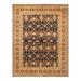 Overton Hand Knotted Wool Vintage Inspired Modern Contemporary Eclectic Black Area Rug - 9' 3" x 11' 9"