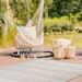 Beverly Rug Beige Striped Indoor Outdoor Rug, Outside Carpet for Patio, Deck, Porch