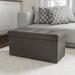 Large Folding Storage Bench Ottoman- Tufted Cube Organizer Furniture with Removeable Bin by Lavish Home - 30 x 15 x 15