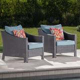 Antibes Outdoor Wicker Club Chairs (Set of 2) by Christopher Knight Home