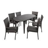 Sophia Outdoor 7-piece Oval Wicker Dining Set by Christopher Knight Home