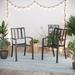 Patio E-coated Weather-resistant Stackable Dining Armchairs (Set of 2)