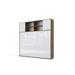 Contempo Horizontal Wall Bed with a cabinet on top and mattress 35.4 x 78.7 inch