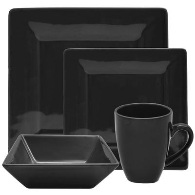 10 Strawberry Street Vivo 16-piece Black Square Dinner Set