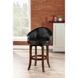 Gracewood Hollow Heinlein Black and Cherry Faux Leather Swivel Stool