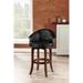 Gracewood Hollow Heinlein Black and Cherry Faux Leather Swivel Stool