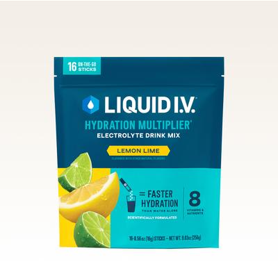 Liquid I.V. Lemon Lime Powdered Hydration Multiplier® (64 pack) - Powdered Electrolyte Drink Mix Packets