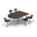 Inbox Zero Partone 5 Person Conference Meeting Tables w/ 5 Chairs Complete Set Wood/Metal in Brown/Gray | 30 H x 90 W x 60 D in | Wayfair