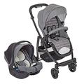 GRACO Evo Travel System, 2-in1-Kinderwagen-Set mit Sportwagen GRACO Evo und Babyschale GRACO SnugEssentials i-Size, ab Geburt, 0-15 kg, Suits Me, grau 7CL999SMEEU