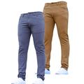 New Boys Kids Adjustable Waist Multi Pack Designer Stretch Slim Fit Chino Style Jean by JEANBASE Grey/Sand Age 15-16