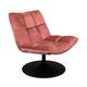 Fauteuil en velours pivotant lounge vieux rose