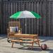 Outsunny Kids Picnic Table with Umbrella and Storage Inside, Sand and Water Table, Kids Outdoor Furniture - 36.5" x 33.5" x 19"