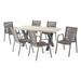 Quartz Outdoor Modern 6 Seater Aluminum Dining Set by Christopher Knight Home