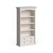 NovaSolo Provence French Country White Bookcase | Solid Mahogany Frame | 39.37 x 15.75 x 74.8