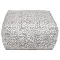 Eastern Accents Amara 24" Wide Square Animal Print Pouf Ottoman Cotton in Gray/White | 12 H x 24 W x 24 D in | Wayfair 711-ATE-893
