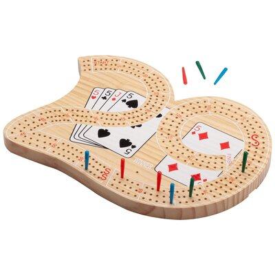 GSE Games & Sports Expert Wooden 3-track 29 Cribbage Board Game w/ Pegs Wood in Brown | 1 H x 7 W x 10 D in | Wayfair BG-2042