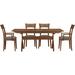 Copeland Furniture Sarah 5 Piece Extendable Solid Wood Dining Set Wood/Upholstered in Brown/Red | Wayfair