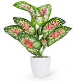 Primrue Large Leaf Plant Polyester/Plastic | 16 H x 8 W x 8 D in | Wayfair 1F206E91311A4A479D3FD0BDF06A1C18