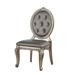 Rosdorf Park Colden Tufted King Louis Back Side Chair in Antique Silver Faux Leather/Wood/Upholstered in Brown/Gray | 42 H x 24 W x 20 D in | Wayfair