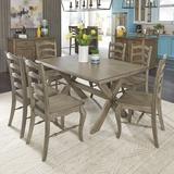 Gracie Oaks Jahdai Lodge Rectangular Dining Set Wood in Brown/Gray | Wayfair D359425DC3D74F0D93A9BDB06E2C047A