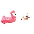 Intex 57558NP Reittier Flamingo Spielzeug, 142 x 137 x 97 cm & 57520NP - Wave Rider Ride-On, 117 x 77 cm