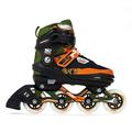 SFR Pixel Adjustable Inline Skates - Youth Unisex, Green/Orange (Multicoloured), 29-33