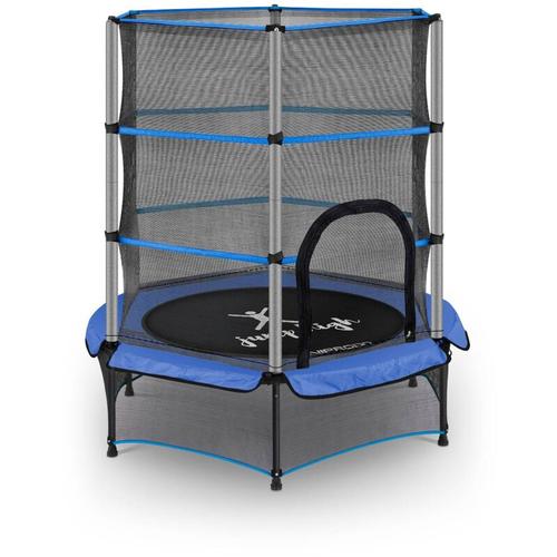 Kindertrampolin Trampolin Kleines Trampolin Mit Netz ø 140 Cm Bis 80 Kg Blau – Blau