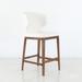 Cabo Wingback Leather Upholstered Solid Wood 26" Counter Stool