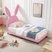Zoomie Kids Kylo Upholstered Twin Daybed Frame for Kids, Twin Platform Bed w/ Carton Ears Shaped Headboard | 46 H x 39 W x 76 D in | Wayfair