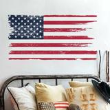 17 Stories Distressed American Flag Giant Peel & Stick Wall Decal Vinyl in Red | 33.11 H x 16.78 W in | Wayfair CF204753A18D47FF916987C8E5313711