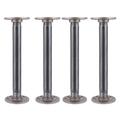 Williston Forge 1 In. X 12 In. Heavy Duty Industrial Pipe Table Legs w/ Round Flanges - 4 Pack, Steel | 12 H x 3.625 W x 3.625 D in | Wayfair