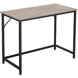 UAC Schreibtisch, Arbeitstisch, Rechteckiger Computertisch, 100 x 50 x 75 cm, Stabiler Metallrahmen, Industriestil, Greige-schwarz Image