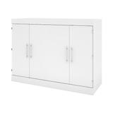 Nebula Full Cabinet Bed w/ Mattress in White - Bestar 125193-000017