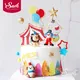 Décoration de gâteau en argile LYus pour garçons et filles singe clown éléphant boule étoile