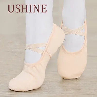 USHINE Chaussures de ballet pour filles Pantoufles de danse de ballet en toile pour femmes enfants