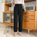 Pantalon noir formel femmes bureau Lady Style travail porter été mince de haute qualité fjChiffon