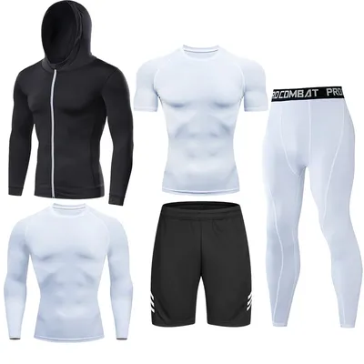 Ensemble de vêtements de sport de compression pour hommes et adolescents survêtements respirants
