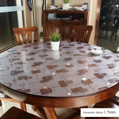 Couverture de table ronde épaisse en PVC tapis de bureau en verre souple pour repas nappe