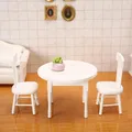 Ensemble de meubles miniatures en bois table à manger blanche chaise maison de courses