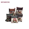 ATA Yahouse-Sac à Bandoulière Mignon pour Femme Imprimé Hibou à Rabat Mini Toile à Double