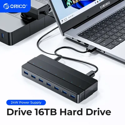 ORICO – HUB 4 à 7 ports USB 3.0 avec adaptateur d'alimentation 12V répartiteur USB OTG pour