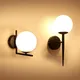 Appliques murales nordiques de boule de verre de style moderne LED appliques murales pour couloir