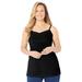 Plus Size Women's Suprema® Cami With Lace by Catherines in Black Dot (Size 1X)