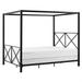 Queen size Modern Black Metal Four-Poster Canopy Bed Frame