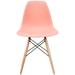 Designer Plastic Eiffel Chair Natural Wood Legs Retro Dining Armless With Back Desk Accent Living Room Side Dowel DSW