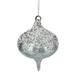 5.25" Silver Beads and Sequins Glass Onion Christmas Ornament