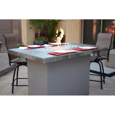 Outdoor Bar Table With Firepit - 72" Long